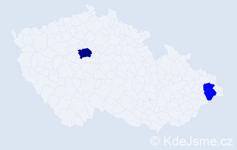 Příjmení: 'Peinlichová', počet výskytů 10 v celé ČR