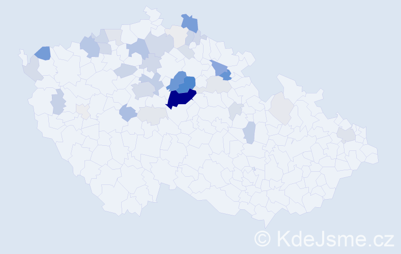 Příjmení: 'Kukal', počet výskytů 165 v celé ČR