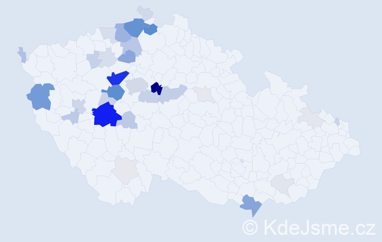 Příjmení: 'Nelibová', počet výskytů 148 v celé ČR