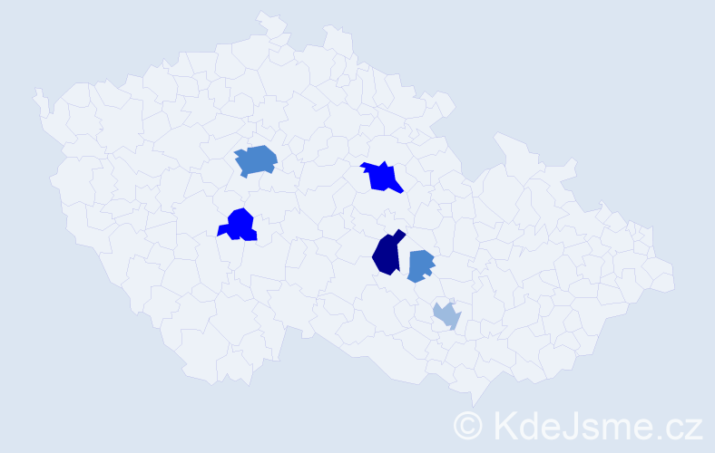Příjmení: 'Pajl', počet výskytů 15 v celé ČR