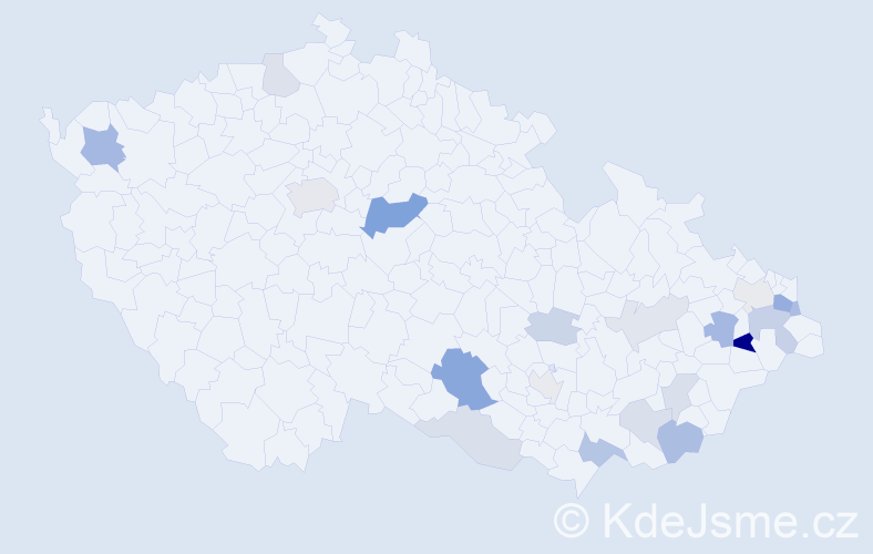 Příjmení: 'Beňovská', počet výskytů 42 v celé ČR