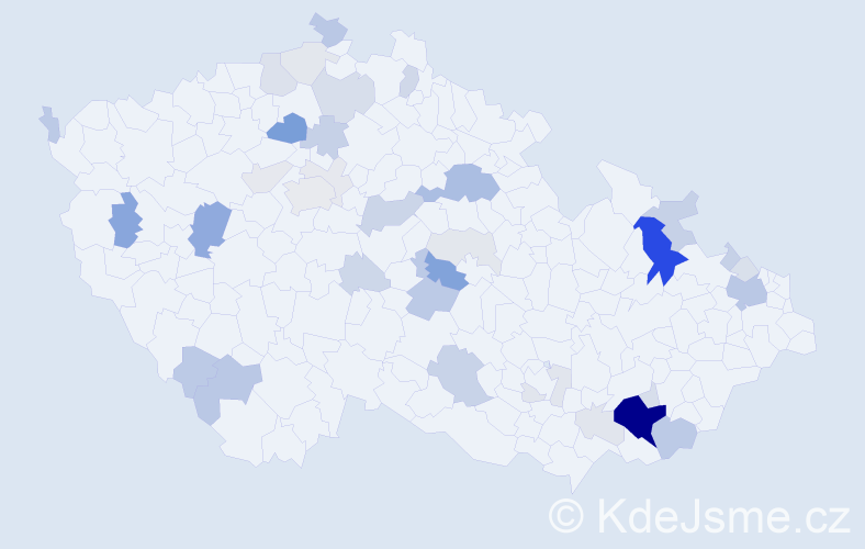 Příjmení: 'Kodrlová', počet výskytů 133 v celé ČR