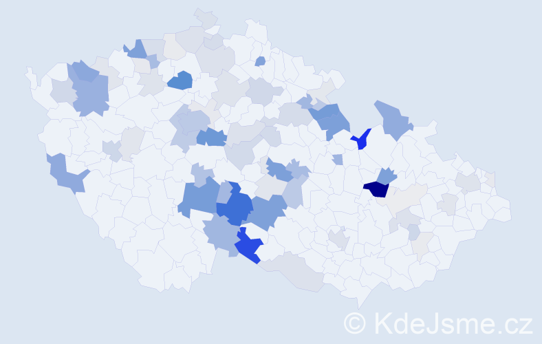 Příjmení: 'Kejvalová', počet výskytů 271 v celé ČR