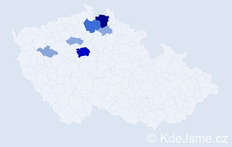 Příjmení: 'Dneboská', počet výskytů 30 v celé ČR