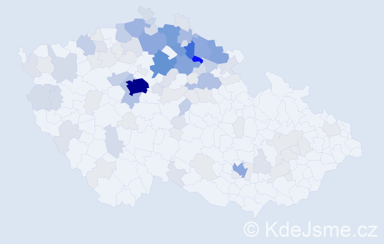 Příjmení: 'Suchardová', počet výskytů 387 v celé ČR