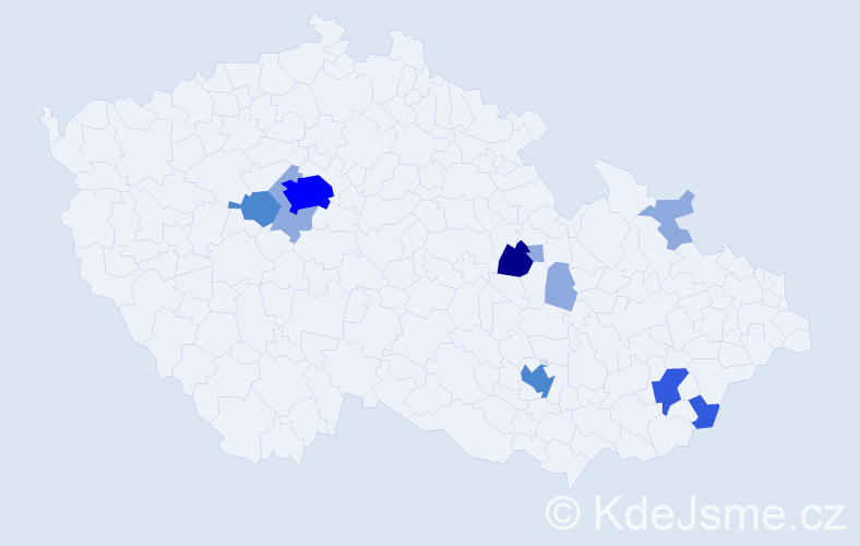 Příjmení: 'Metyš', počet výskytů 23 v celé ČR
