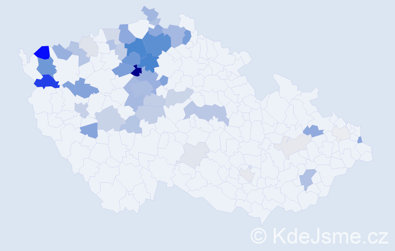 Příjmení: 'Titěrová', počet výskytů 182 v celé ČR