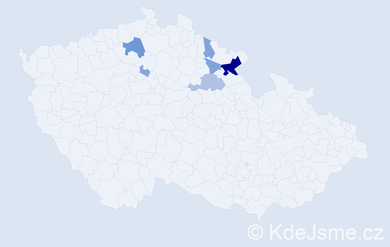 Příjmení: 'Piši', počet výskytů 17 v celé ČR