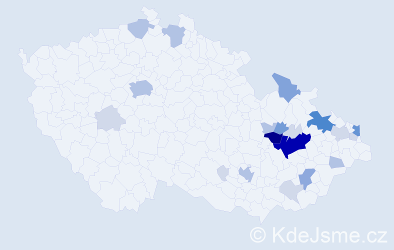 Příjmení: 'Faksová', počet výskytů 75 v celé ČR