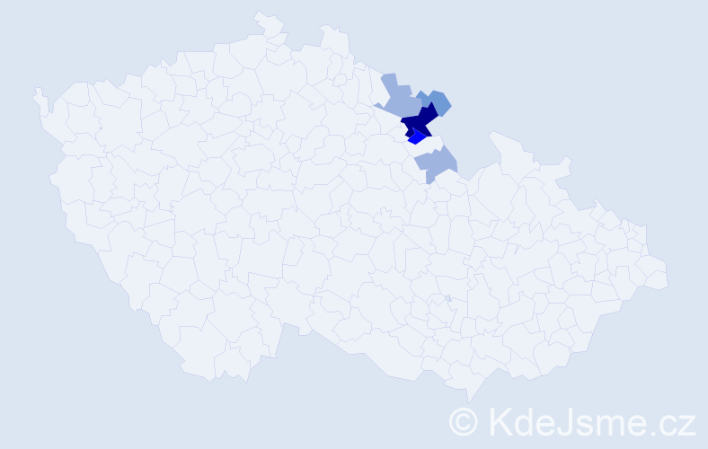 Příjmení: 'Gyurács', počet výskytů 17 v celé ČR