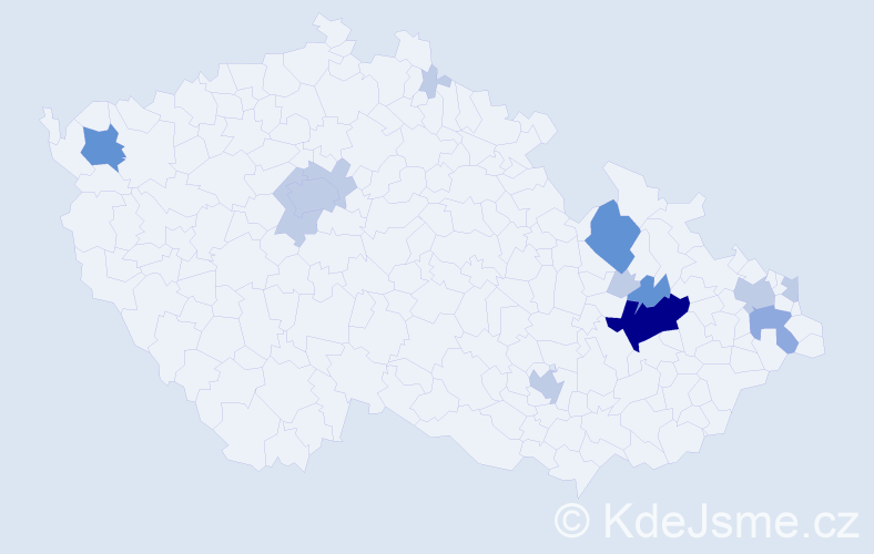 Příjmení: 'Genčurová', počet výskytů 32 v celé ČR