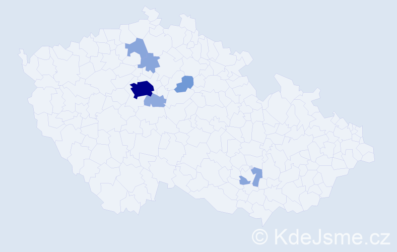 Příjmení: 'Weidenhoffer', počet výskytů 19 v celé ČR