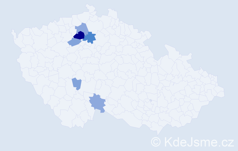 Příjmení: 'Taz', počet výskytů 18 v celé ČR