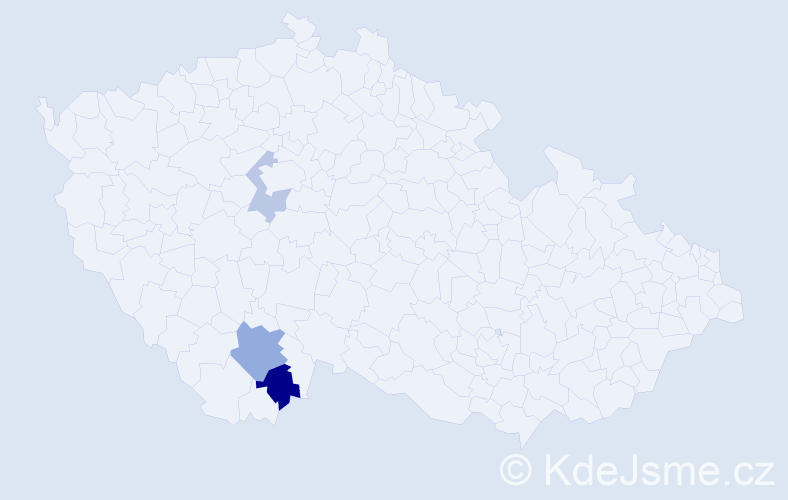 Příjmení: 'Bícha', počet výskytů 19 v celé ČR