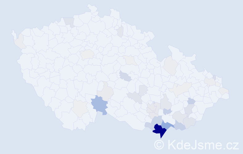 Příjmení: 'Balgová', počet výskytů 183 v celé ČR