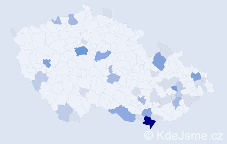 Příjmení: 'Mikulič', počet výskytů 100 v celé ČR