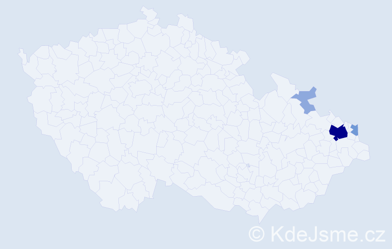 Příjmení: 'Ciastoňová', počet výskytů 13 v celé ČR