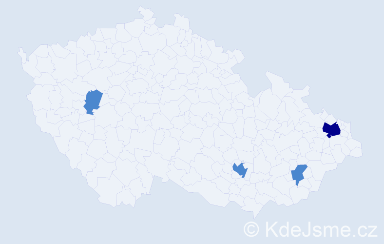 Příjmení: 'Mosor', počet výskytů 6 v celé ČR