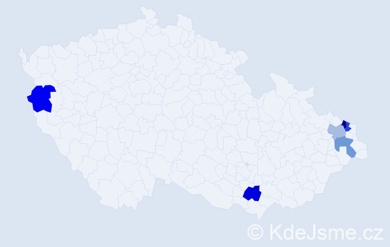 Příjmení: 'Drbul', počet výskytů 6 v celé ČR