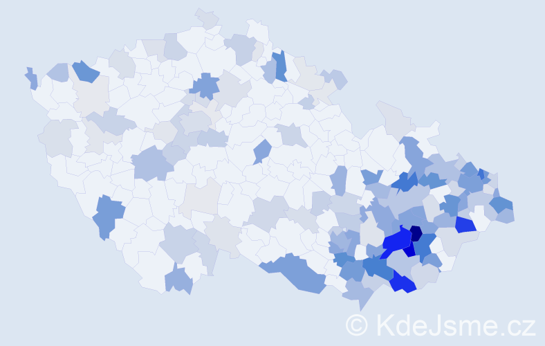 Příjmení: 'Gazdová', počet výskytů 480 v celé ČR