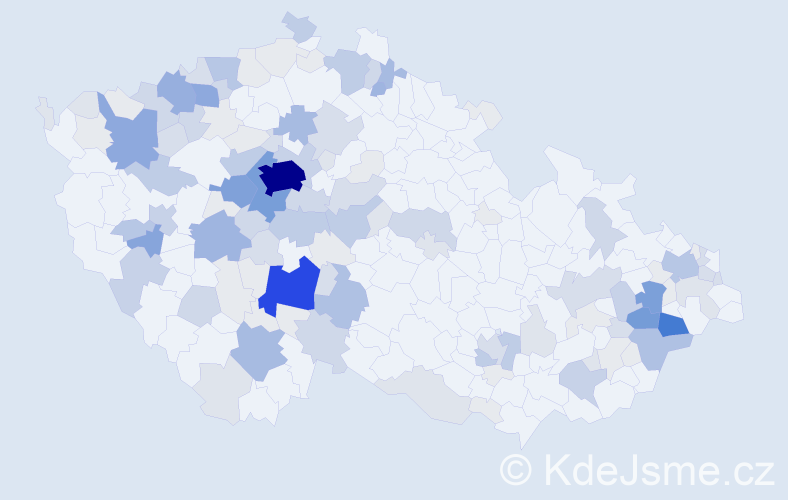 Příjmení: 'Drda', počet výskytů 525 v celé ČR