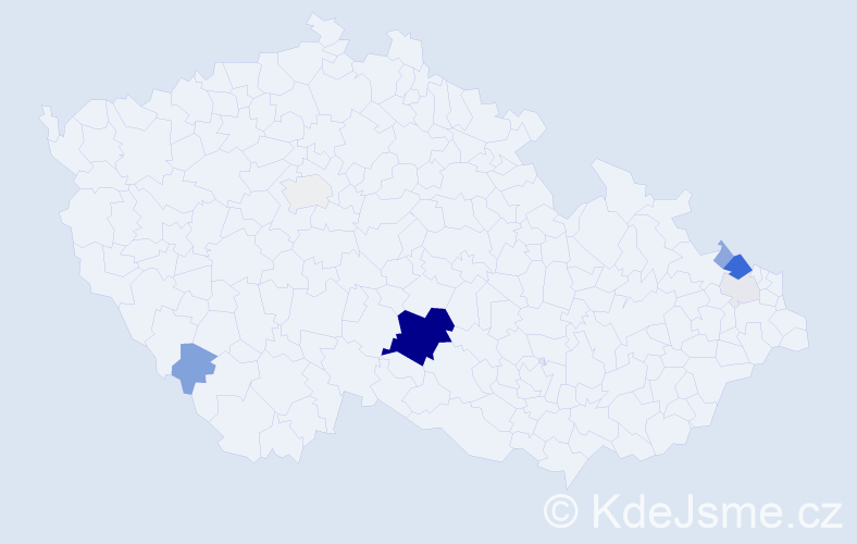 Příjmení: 'Kosak', počet výskytů 27 v celé ČR