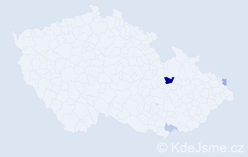 Příjmení: 'Tolnai', počet výskytů 6 v celé ČR