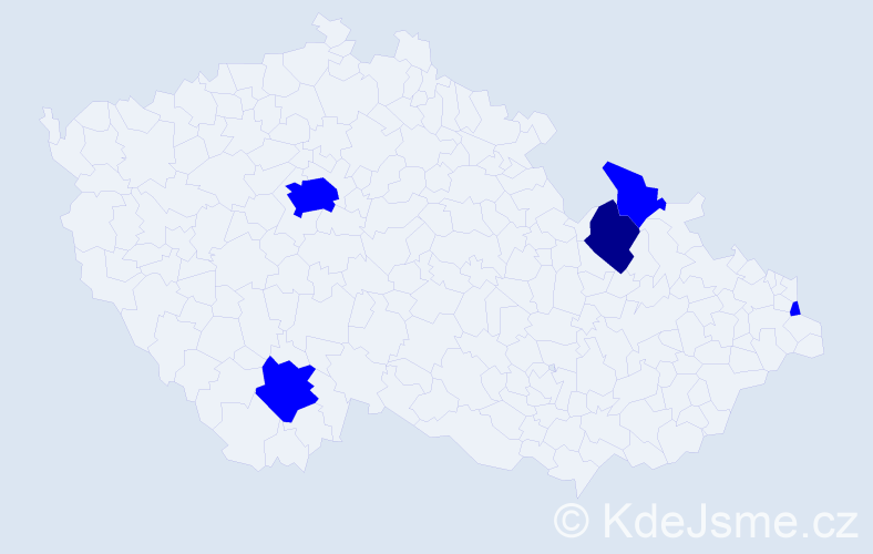 Příjmení: 'Garabiková', počet výskytů 6 v celé ČR