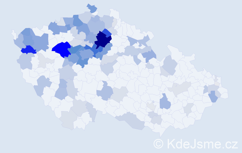 Příjmení: 'Mouchová', počet výskytů 412 v celé ČR