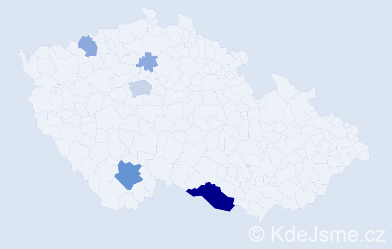 Příjmení: 'Matajsová', počet výskytů 23 v celé ČR