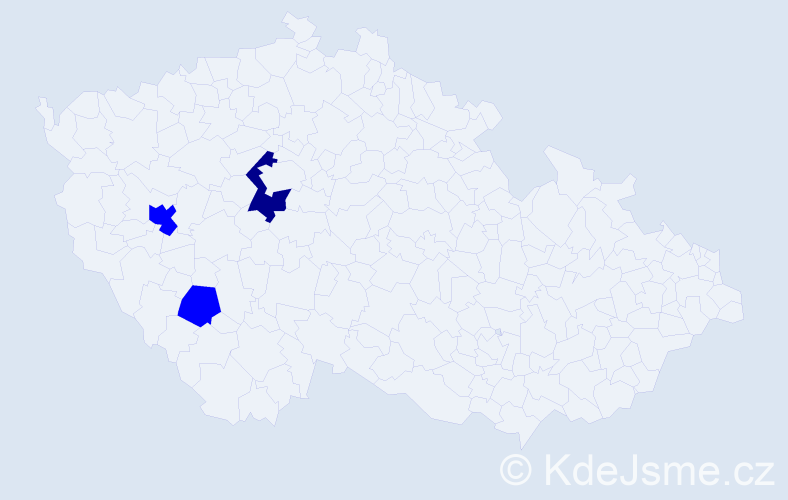 Příjmení: 'Hirjak', počet výskytů 4 v celé ČR