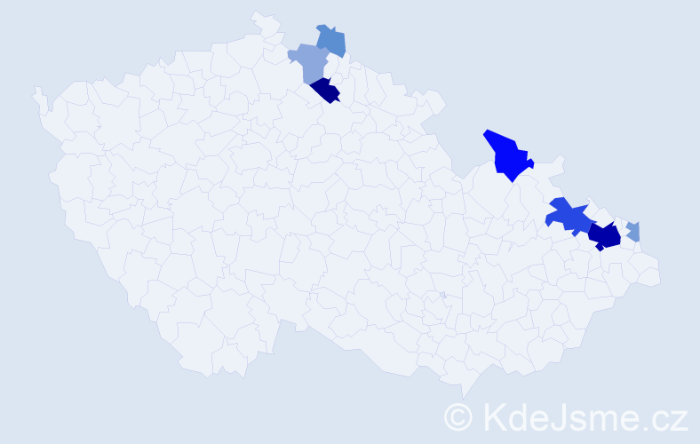 Příjmení: 'Kostelňák', počet výskytů 34 v celé ČR