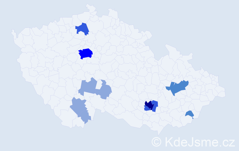 Příjmení: 'Lichková', počet výskytů 23 v celé ČR