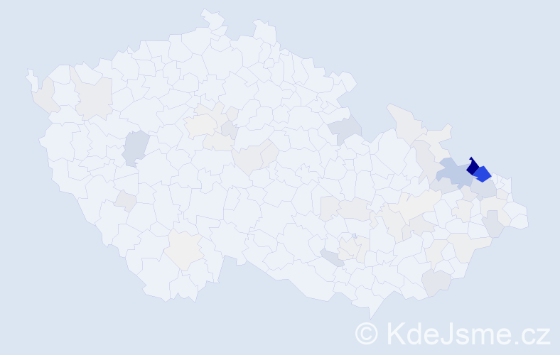 Příjmení: 'Lasák', počet výskytů 332 v celé ČR