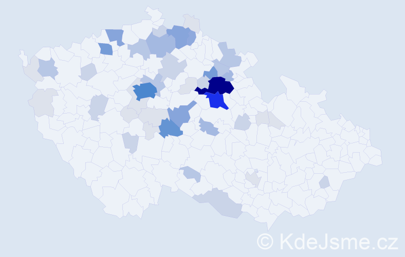 Příjmení: 'Brzek', počet výskytů 165 v celé ČR