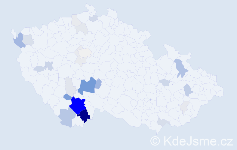 Příjmení: 'Návarová', počet výskytů 114 v celé ČR