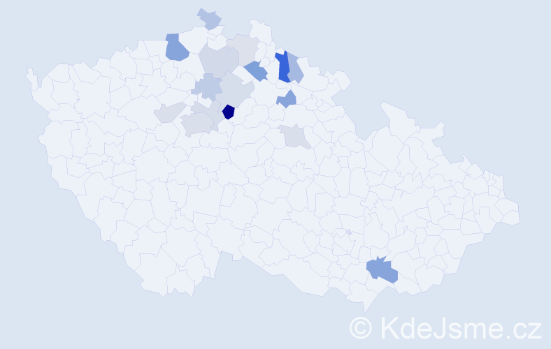 Příjmení: 'Dovolil', počet výskytů 35 v celé ČR