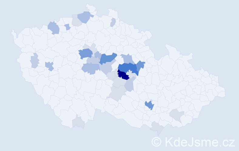 Příjmení: 'Kovačka', počet výskytů 100 v celé ČR