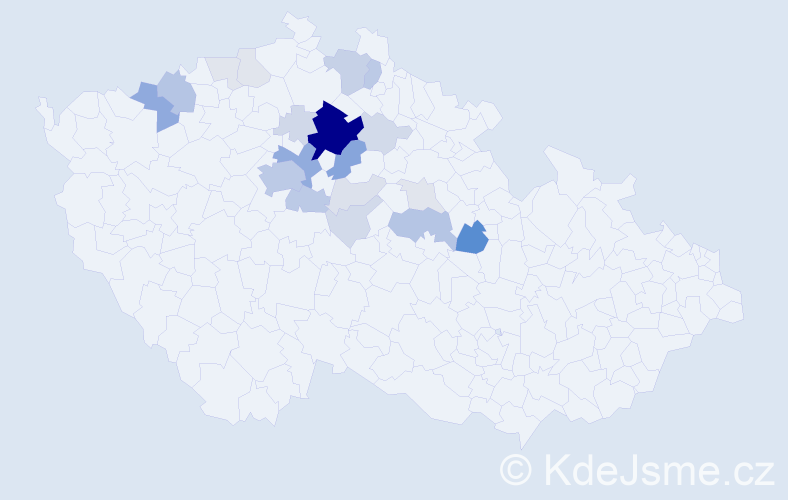 Příjmení: 'Rejmon', počet výskytů 88 v celé ČR