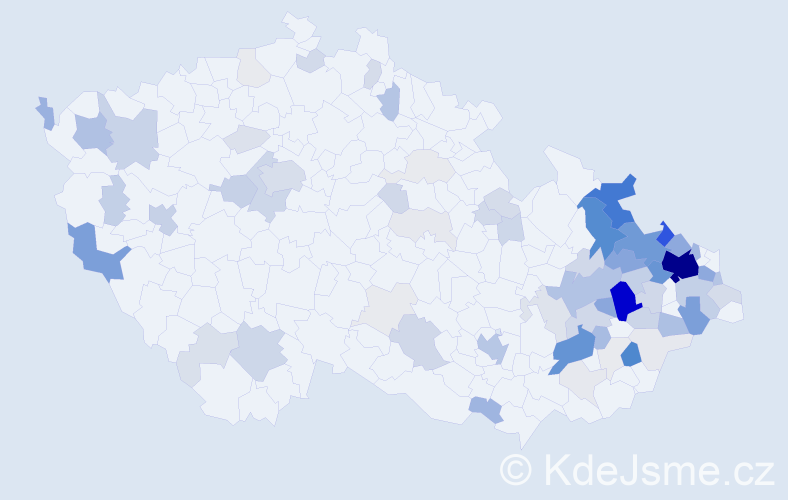 Příjmení: 'Bajgarová', počet výskytů 382 v celé ČR