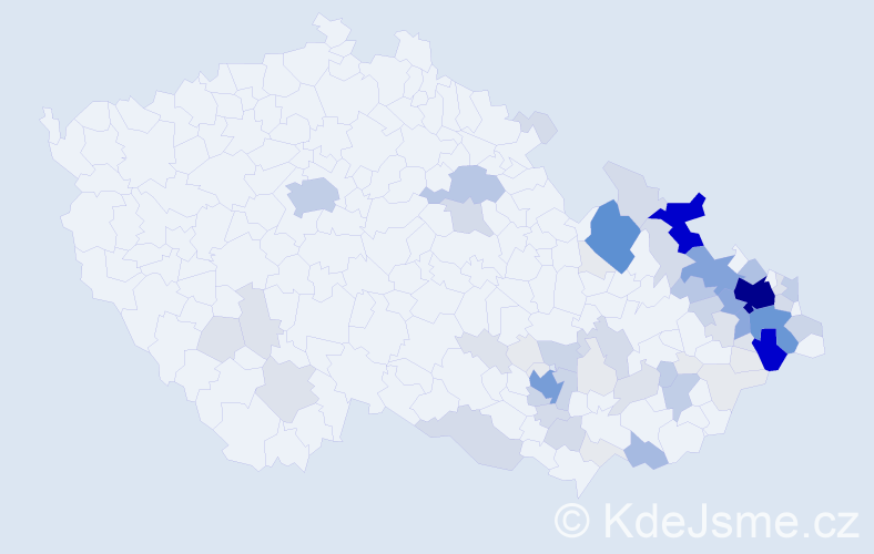 Příjmení: 'Kurečka', počet výskytů 353 v celé ČR