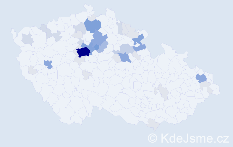 Příjmení: 'Duška', počet výskytů 134 v celé ČR