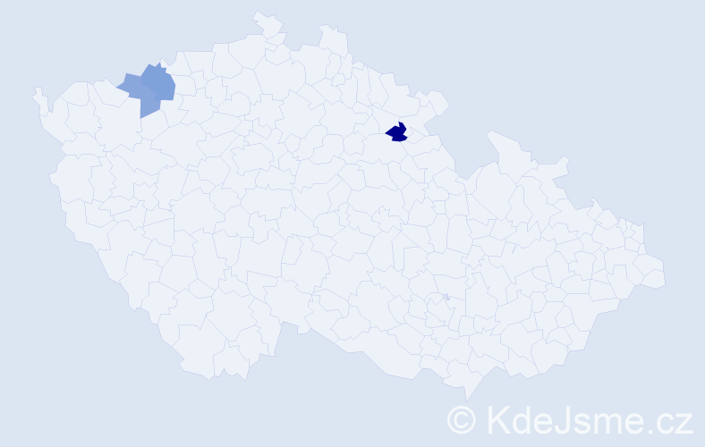 Příjmení: 'Velacko', počet výskytů 5 v celé ČR