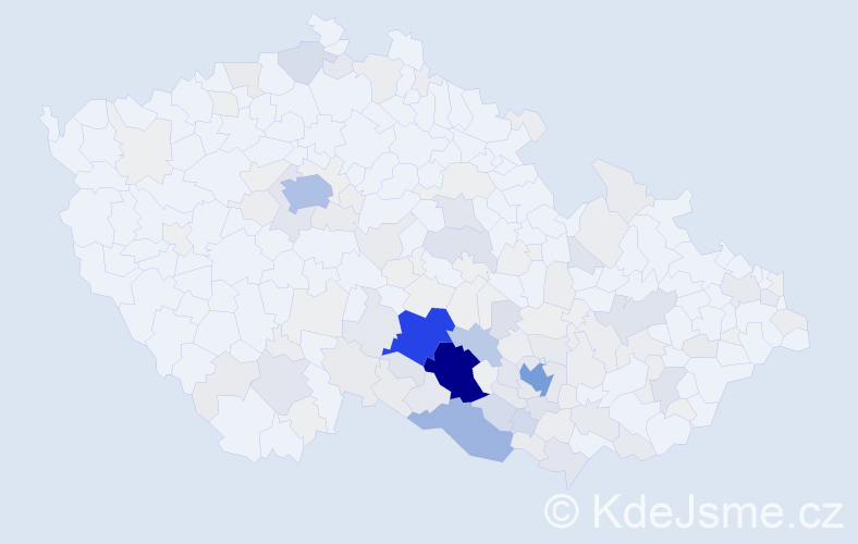 Příjmení: 'Caha', počet výskytů 750 v celé ČR