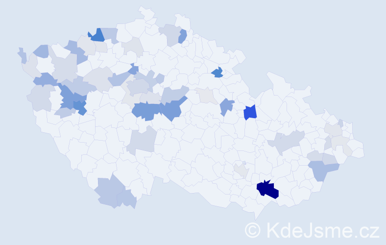 Příjmení: 'Smolák', počet výskytů 177 v celé ČR