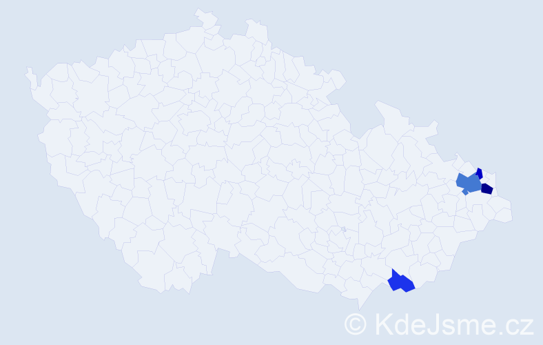Příjmení: 'Kondiolková', počet výskytů 9 v celé ČR