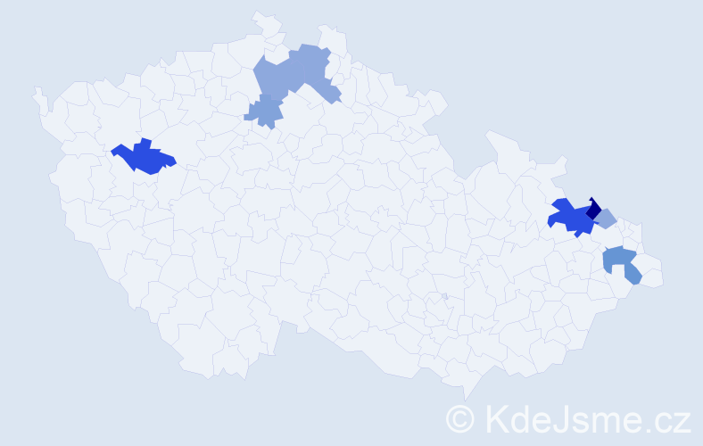 Příjmení: 'Duxová', počet výskytů 27 v celé ČR