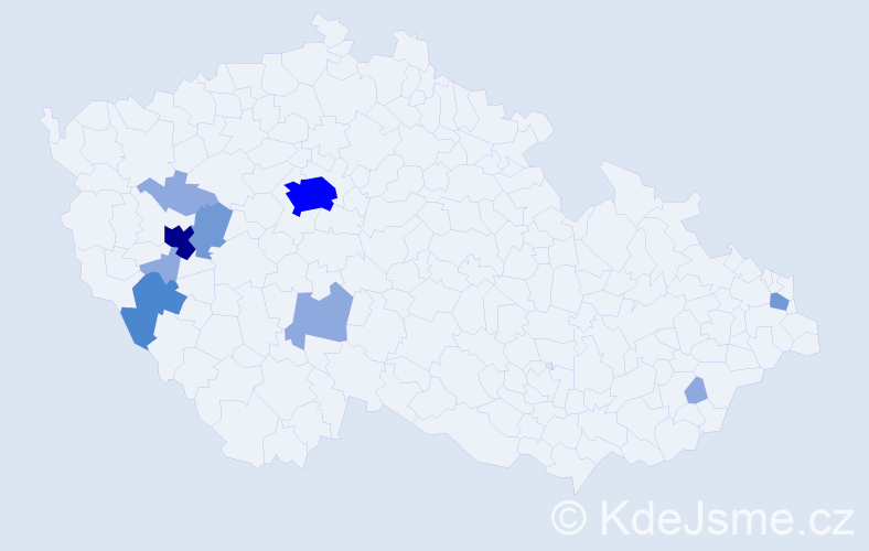 Příjmení: 'Krislová', počet výskytů 21 v celé ČR