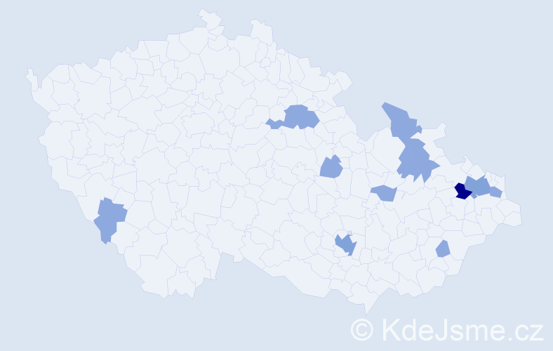 Příjmení: 'Gilg', počet výskytů 21 v celé ČR