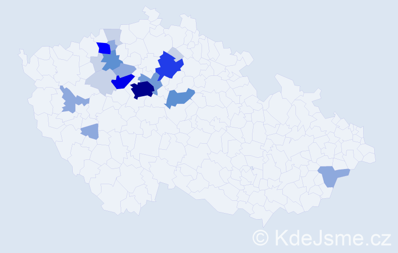 Příjmení: 'Klain', počet výskytů 67 v celé ČR